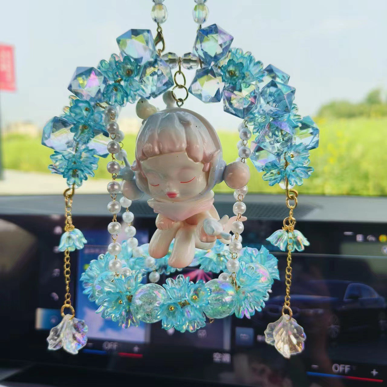 Crystal doll car pendant