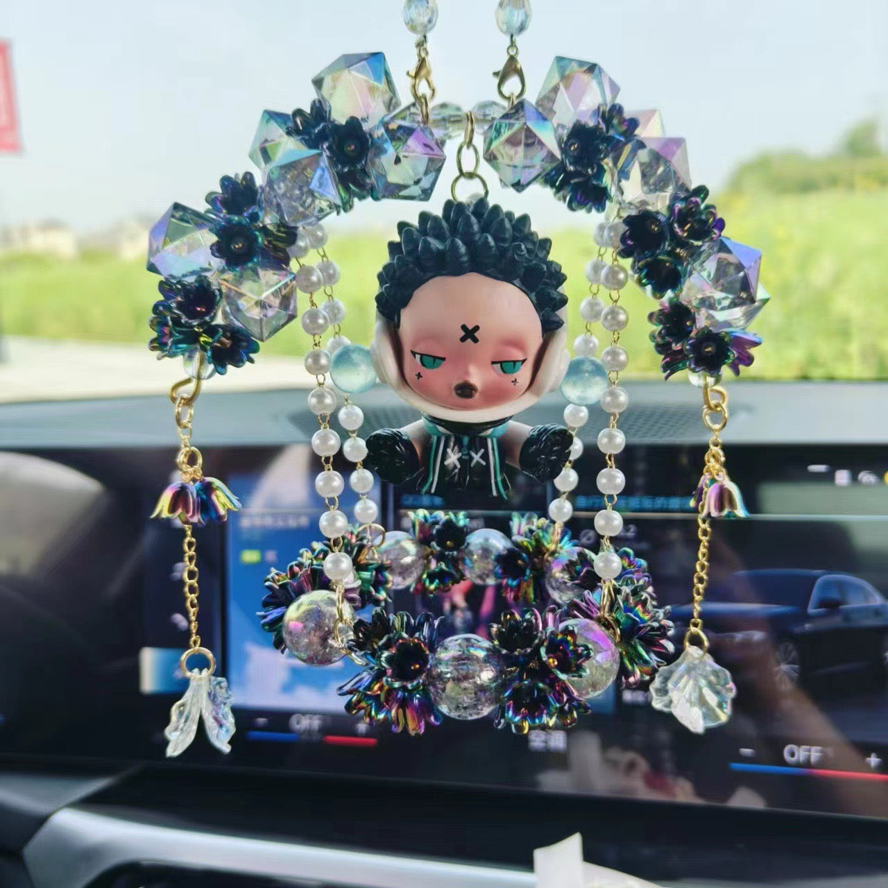 Crystal doll car pendant