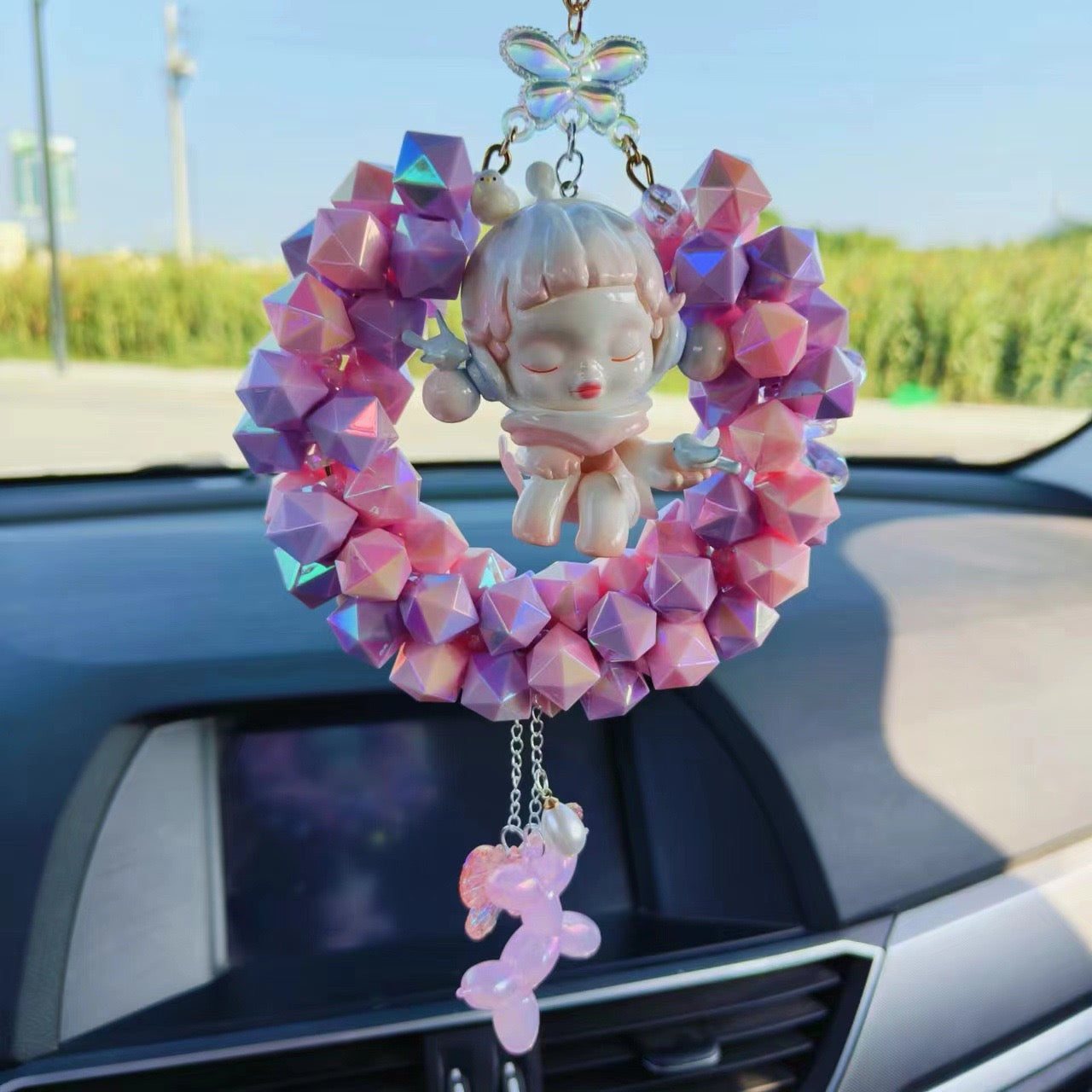 Crystal doll car pendant