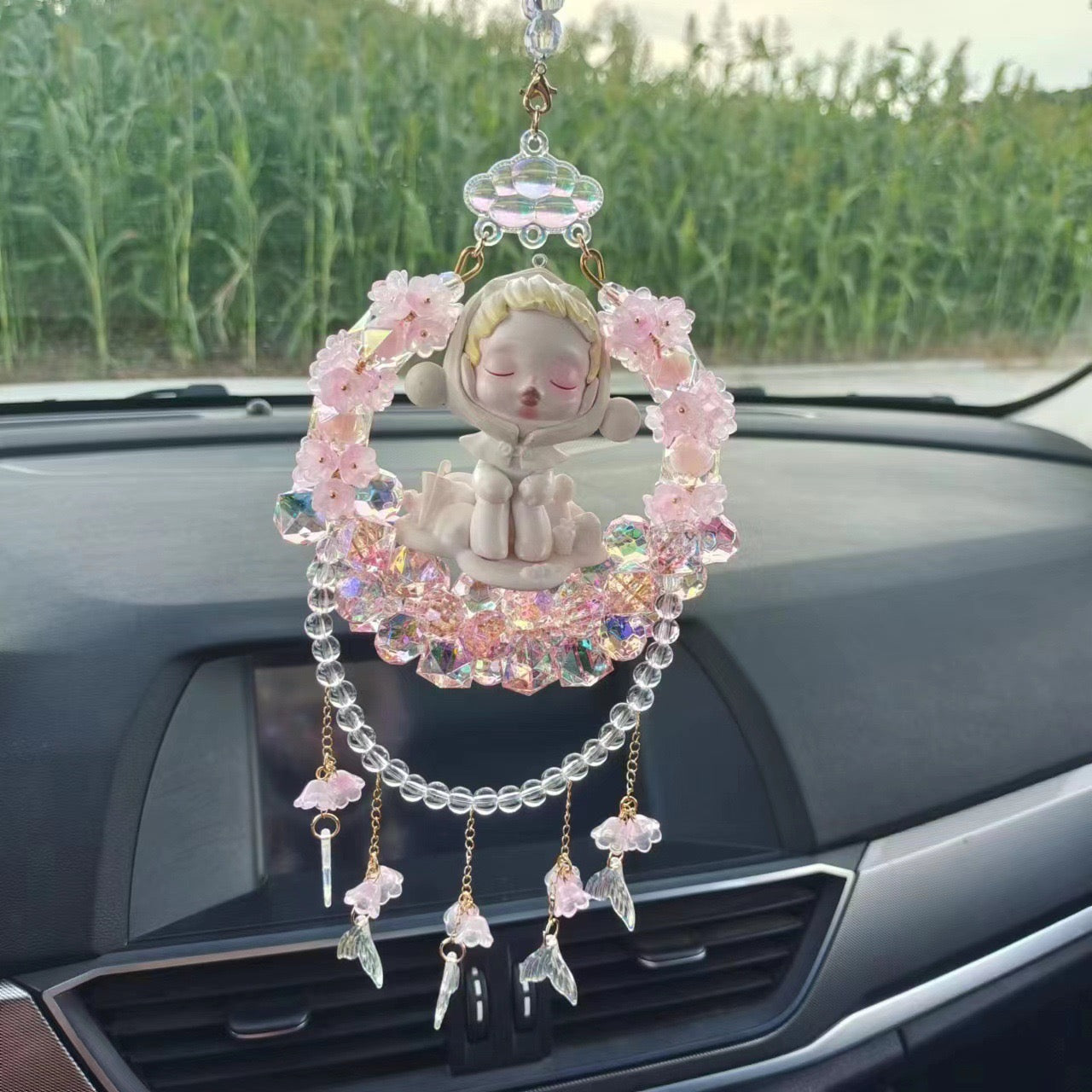 Crystal doll car pendant