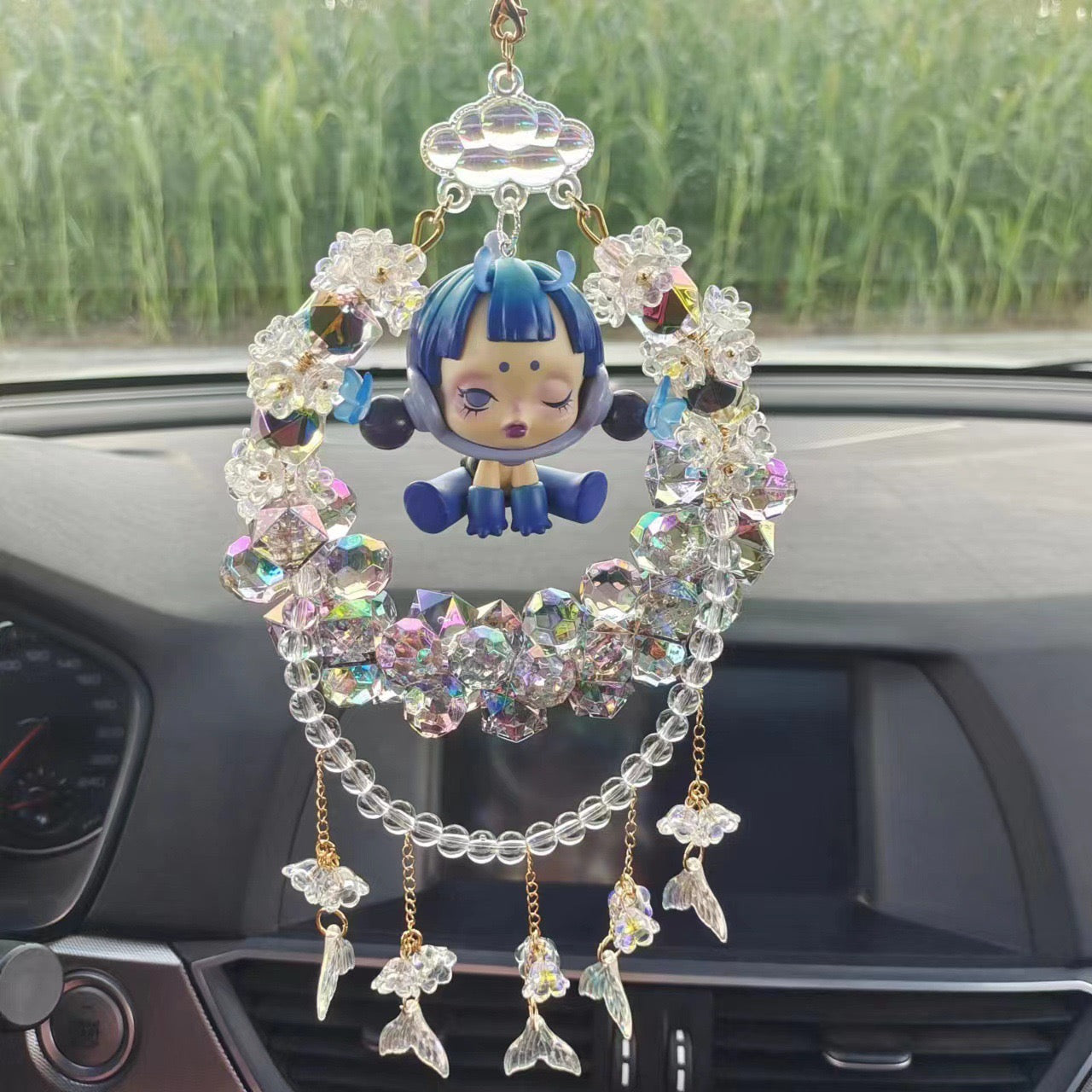 Crystal doll car pendant