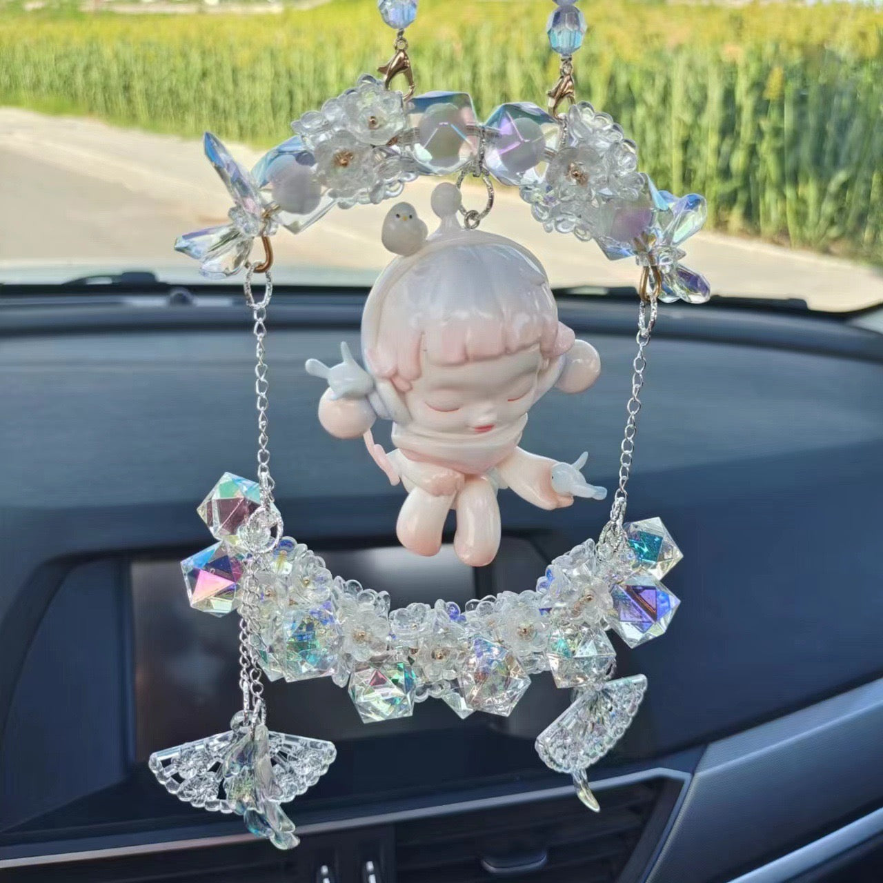 Crystal doll car pendant