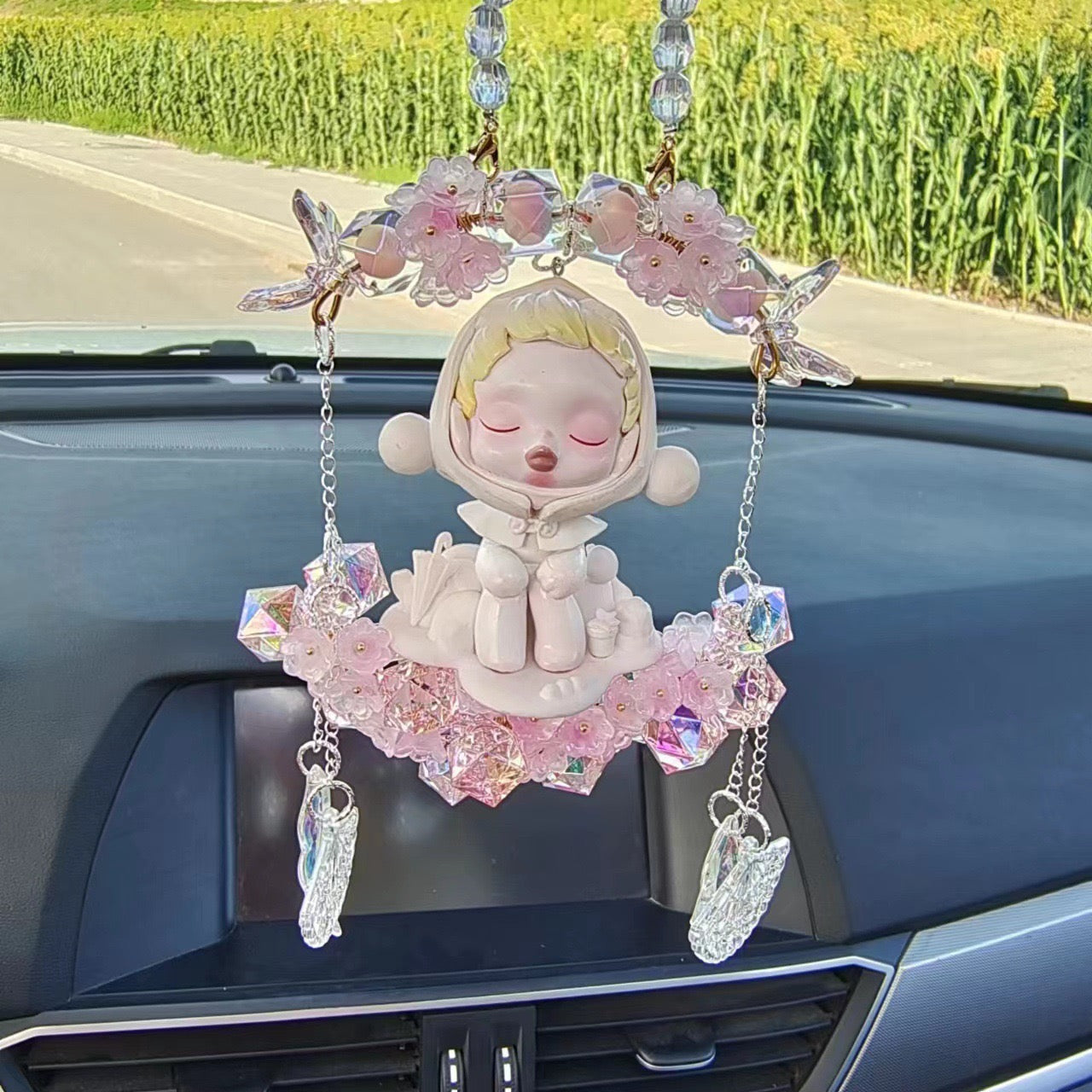 Crystal doll car pendant