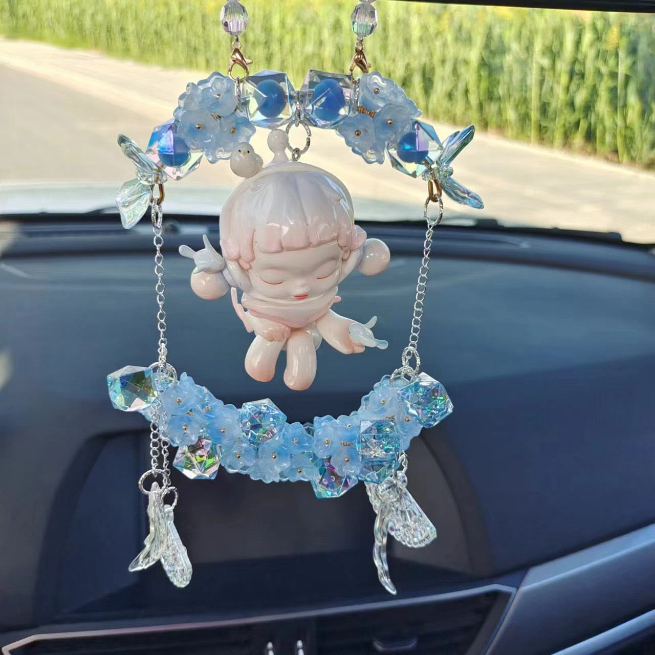 Crystal doll car pendant