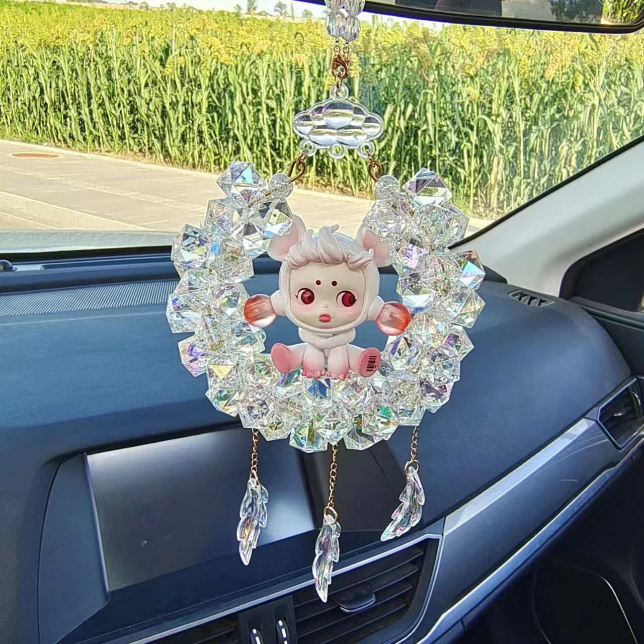 Crystal doll car pendant